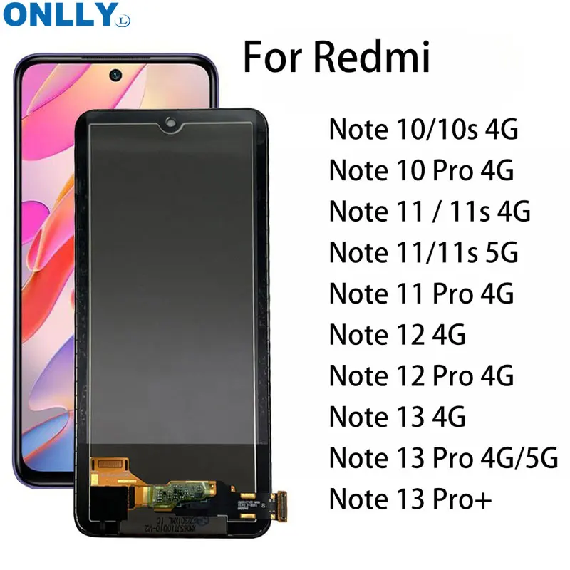 Xiaomi Redmi Note 10 5G用工場OEM LCDスクリーン交換部品 ブラック