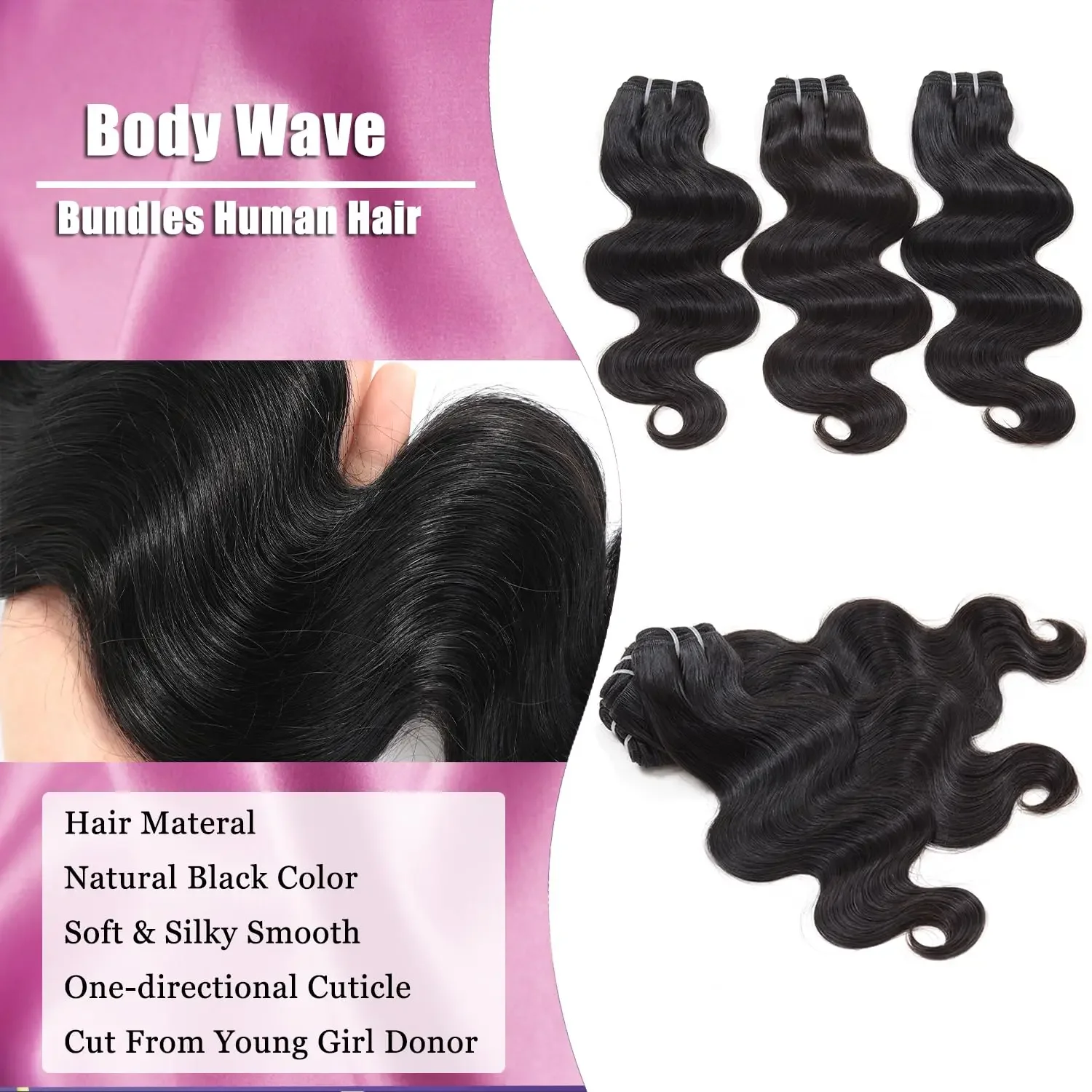 Body Wave Echthaar Tressen 12a Brasilianisches Echthaar_voghion.com