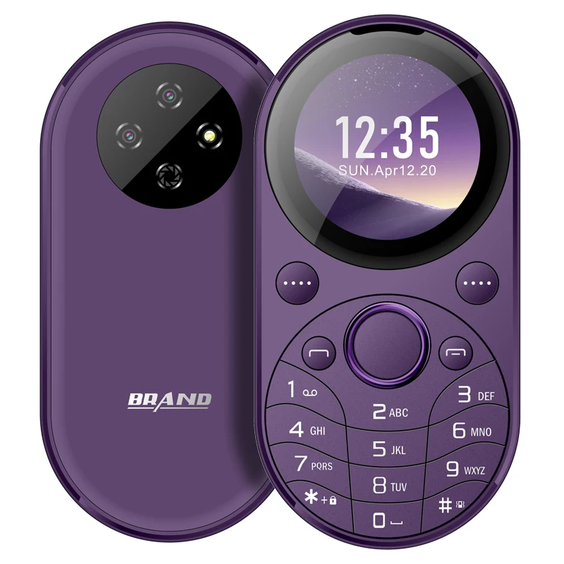 2024 Latest Design I15 Mini Round Shape LCD Screen China Button Bar Mobile Phone Basic Functions Feature Phone