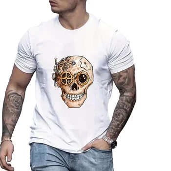 Luxury Quality Oversized Round Neck Printed High Street Casual Clothes for Men
