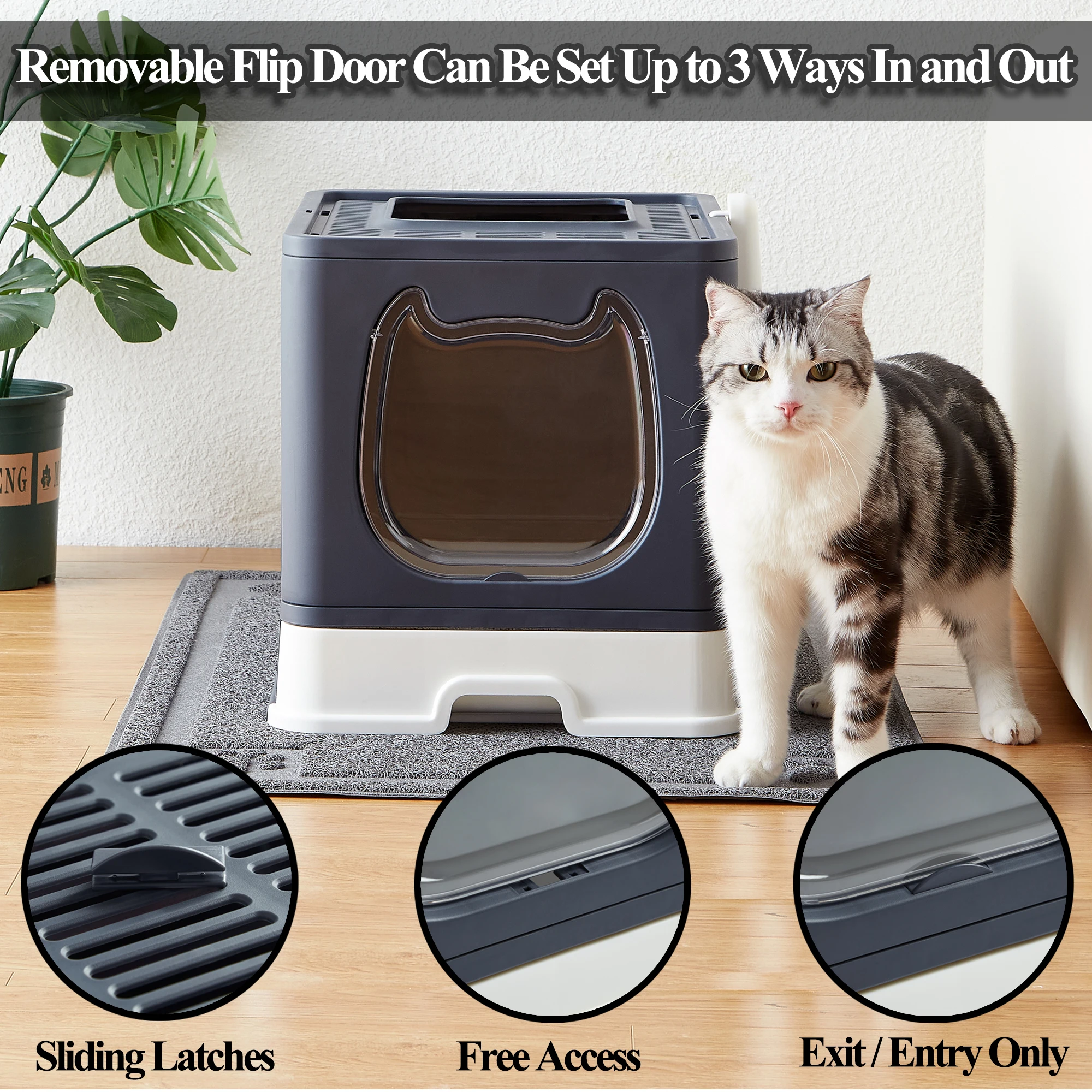 Cat Toilet Pet Litter Box Durable Folding Cat Litter Box For Small Cat