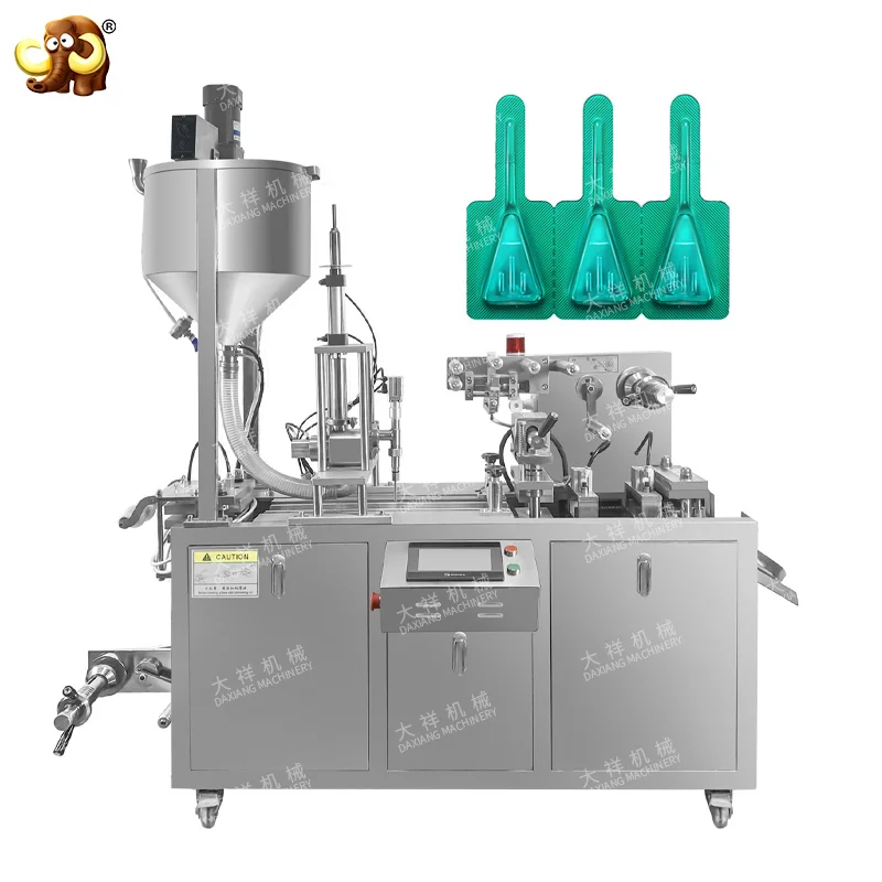 DPP-115 Hot Sale Widely Use Milk Mayonnaise Sauce Ketchup Honey Liquid Jam Alu PVC Blister Packing Machine