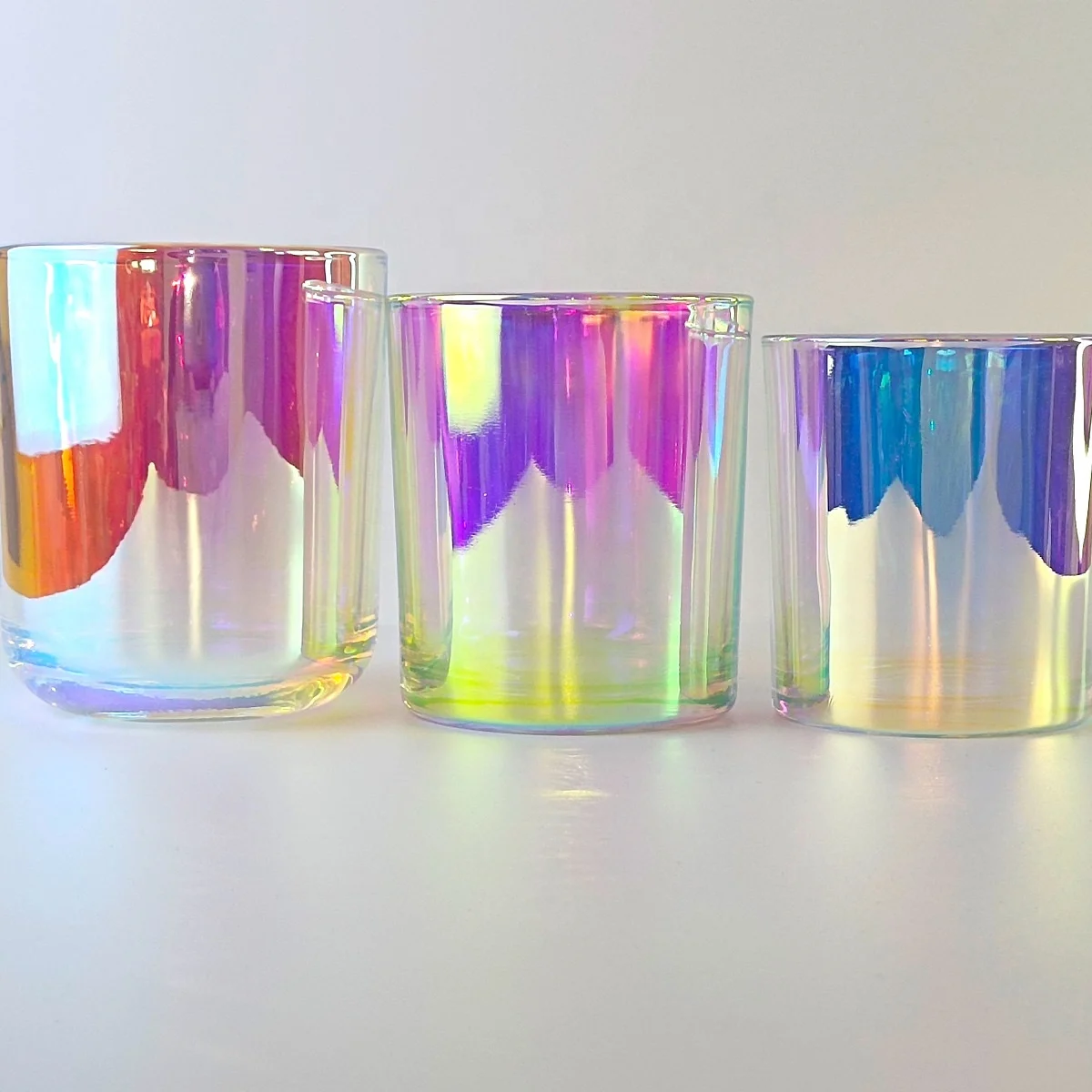 iridescent plating glass creative candle jars