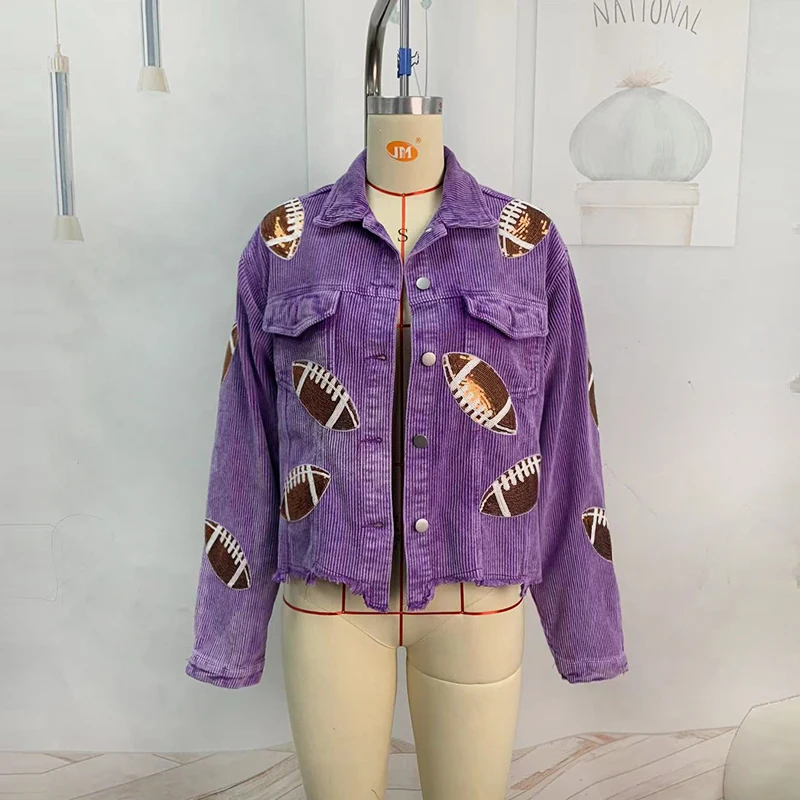 Giacca shacket in velluto a coste con ricami paillettes_voghion.com