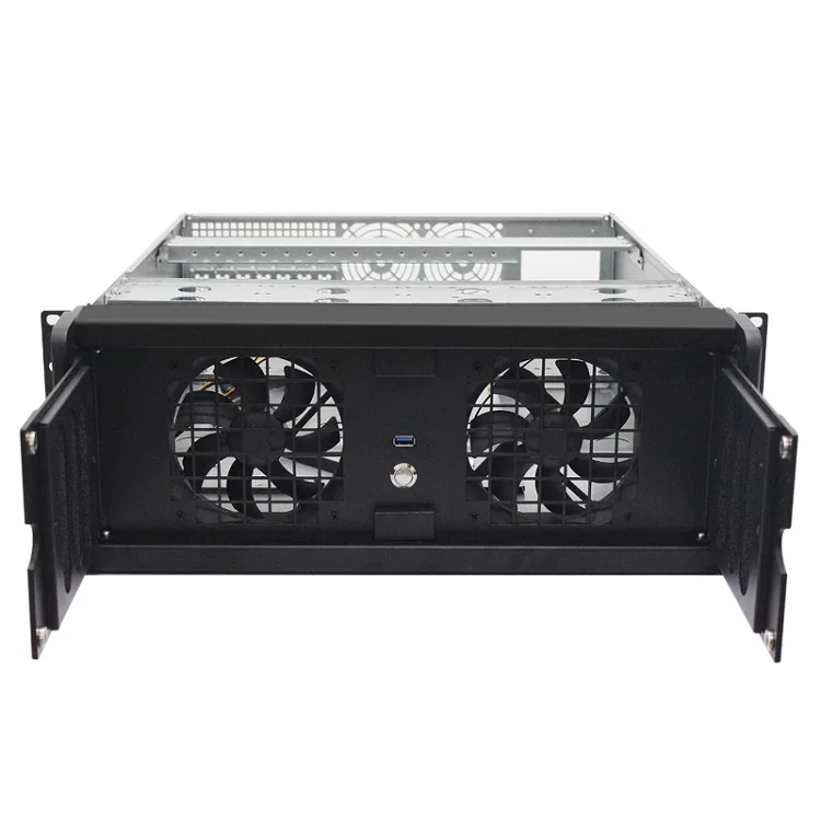 4U Rack Mount Server Case With Purple Light Industrial DVR NVR Server Chassis Support 12 HDD