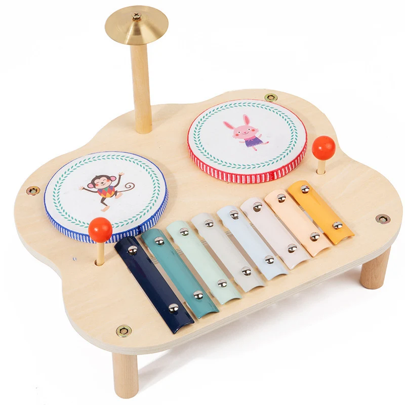 Hot Selling More Design Assembly Educational Wood Percussion Instruments Toy Pretend Wooden Mmusic Platform Toys