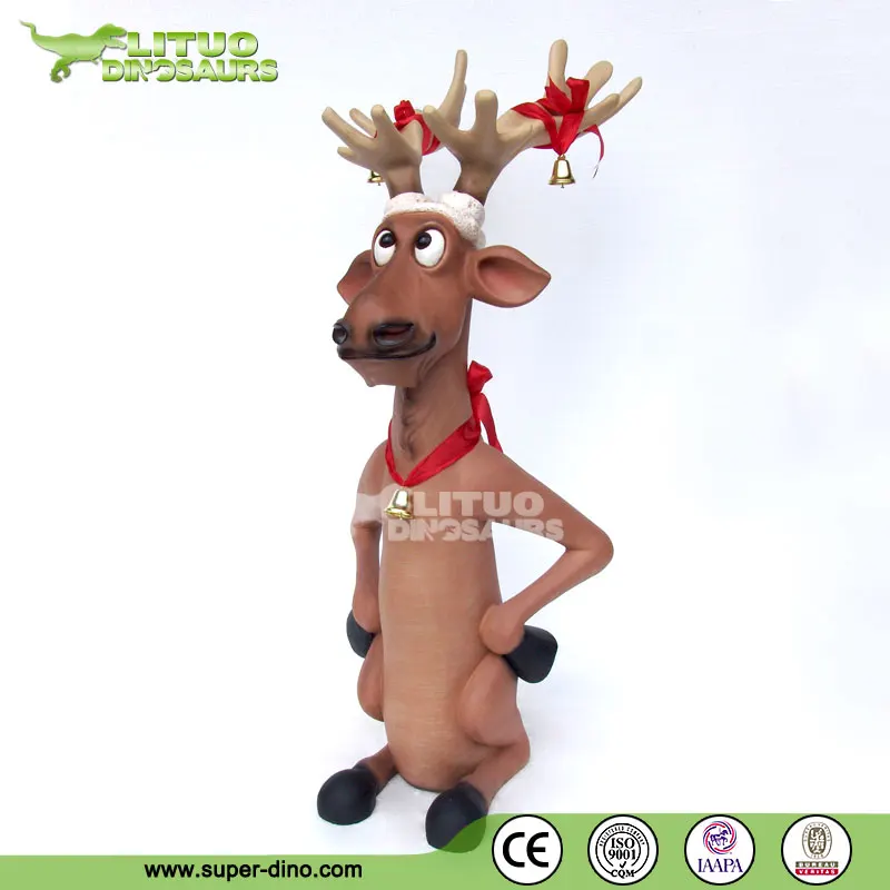 Christmas Decoration Animated Life Size Cartoon Moose Reindeer Statue