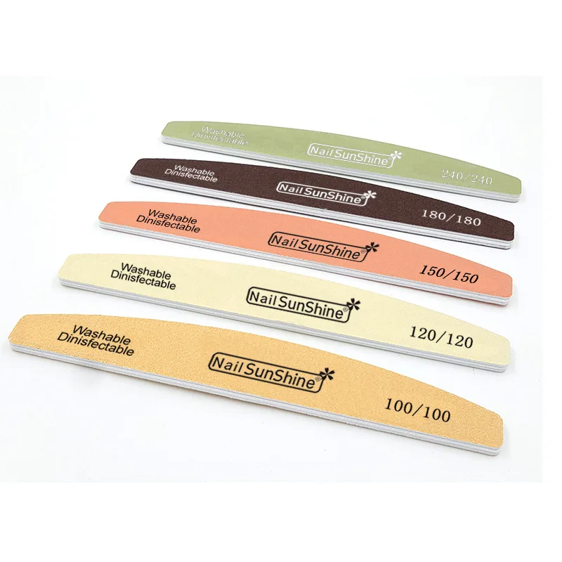 Профессиональная двухсторонняя губка для маникюра разных цветов Алмазный буфер ногтей