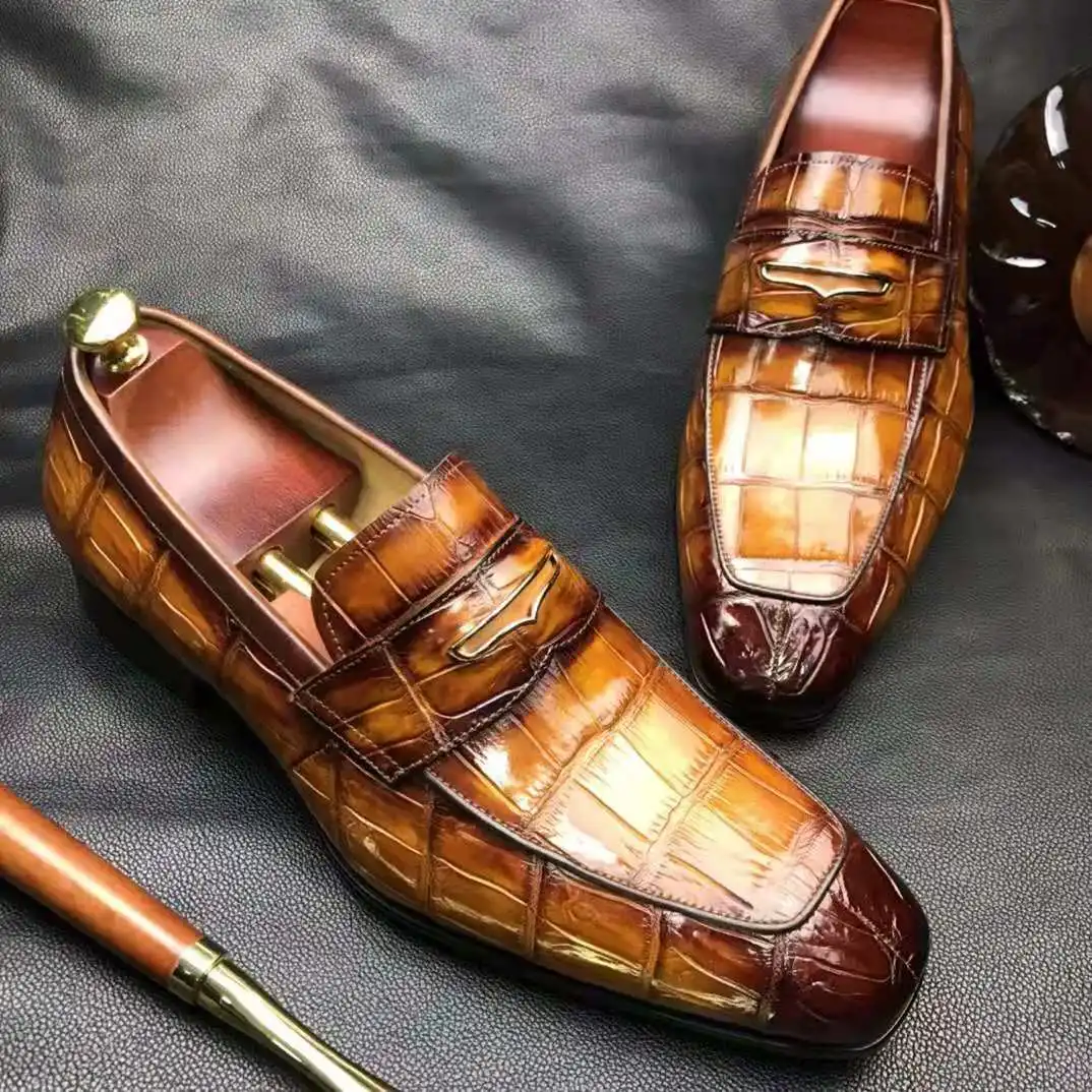 Perfect custom made shoes in crocodile to go with your formal business  ensemble. Some of our customers have been known to wear them with their  designer Je…