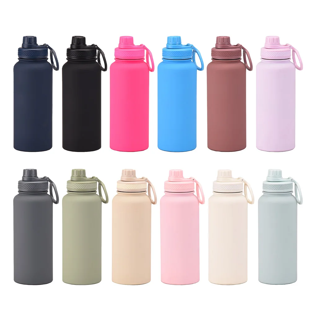 Custom Soft Touch Rubber Paint 32oz 1000ml Insulated Vacuum Flask 