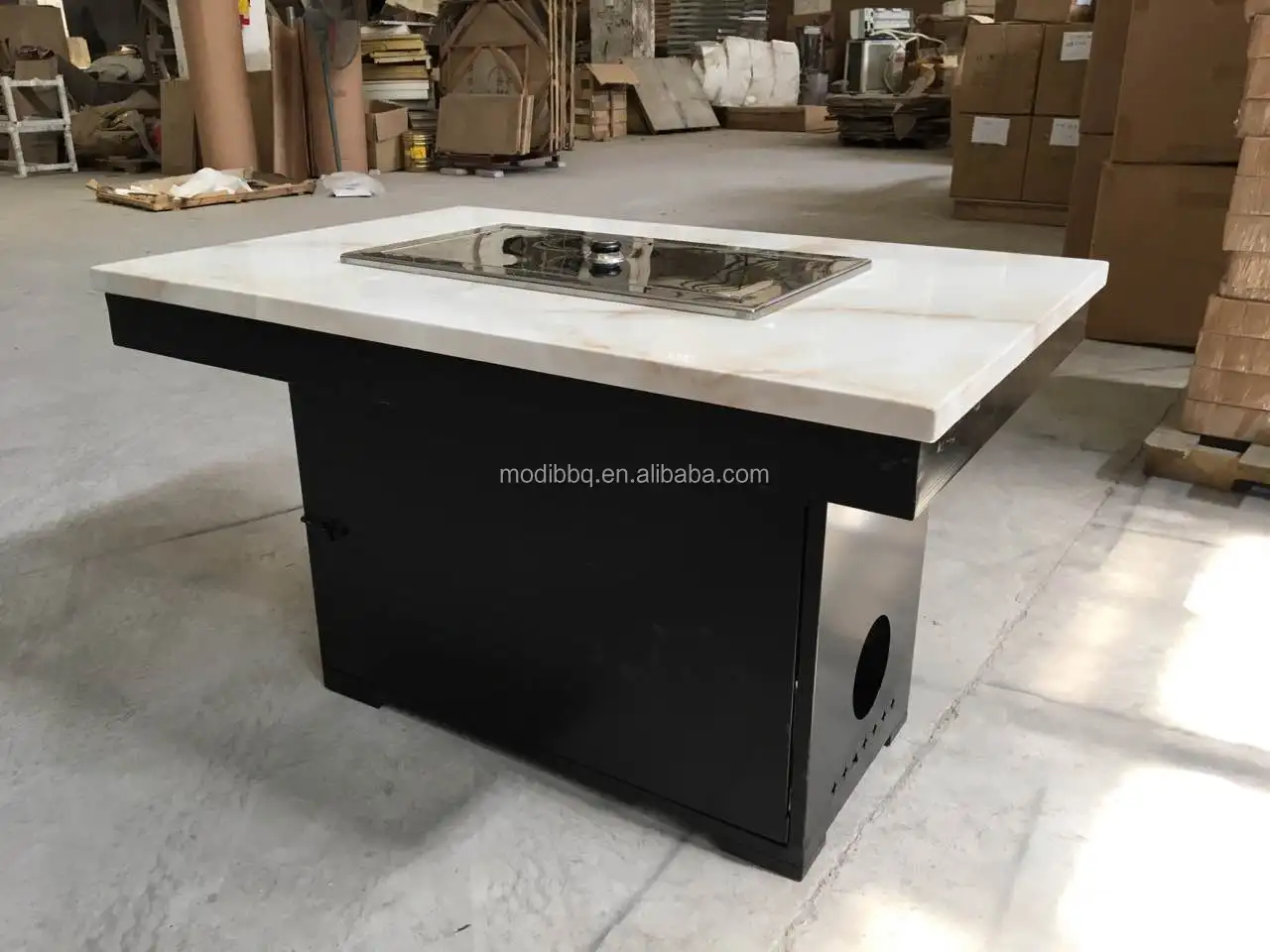 Commercial Korean Bbq Grill Granite Table 120*80cm Korean Restaurant Supplies For Restaurant