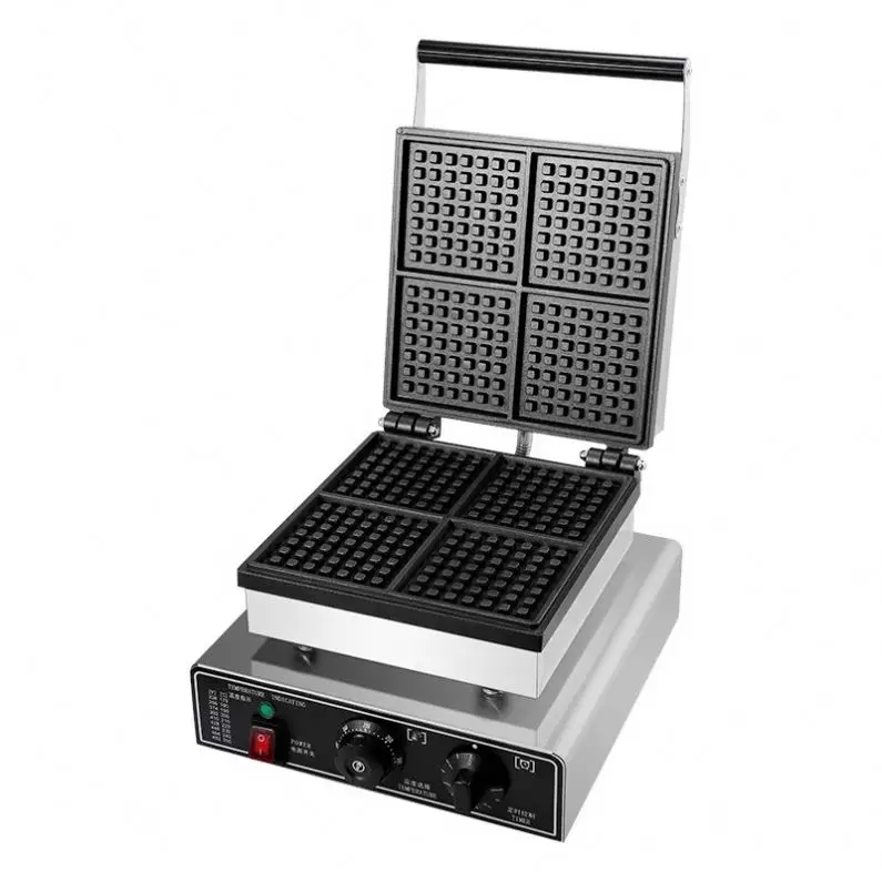 TEBAK Waffle Machine Commercial Stall Waffle Stove Heart-shaped Two-head Plate Commercial Four-piece Muffin Maker