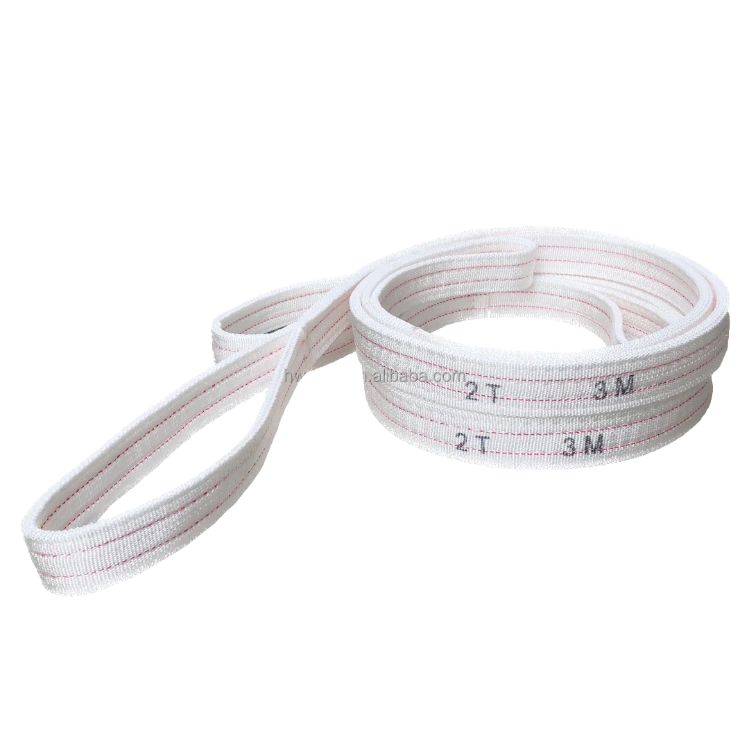 Heavy Duty 1-15T Flat Eye Double Ply Polyester Webbing Belt/Sling for Industrial Crane Lifting