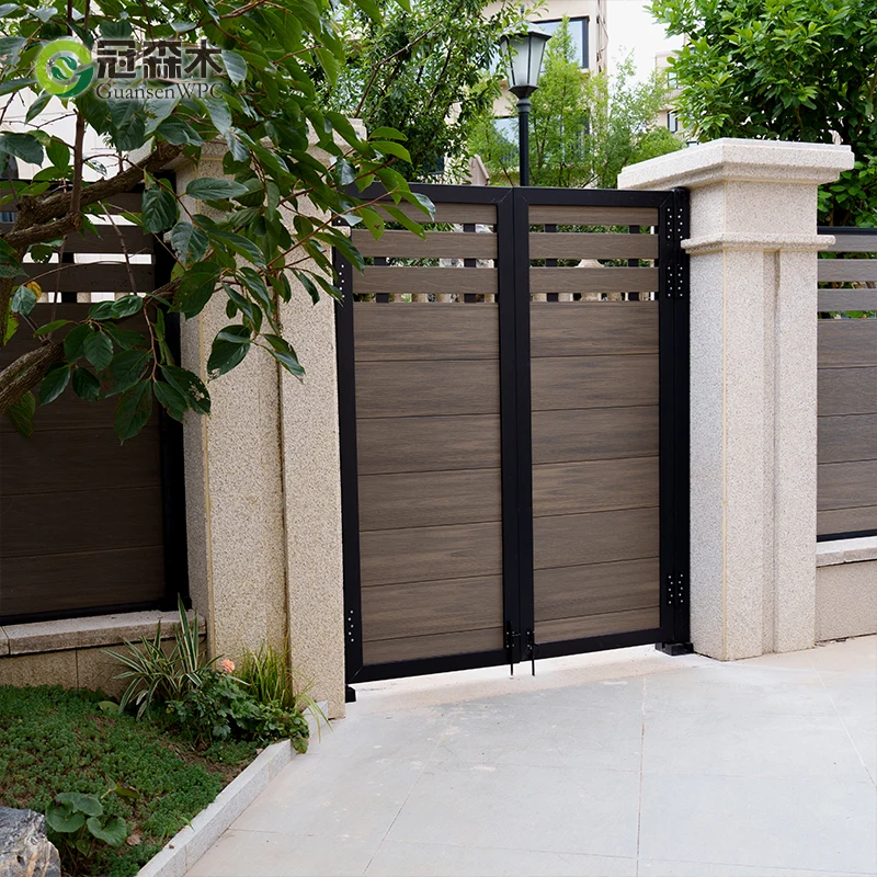 Multifunctional Modular Privacy Fence Kit Wood Grain Fencing Wpc Panels Fences for Wholesales