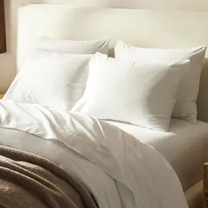 100% Cotton Bed Sheets Luxury Bedding Comforter Sets Plain White Hotel Bed Linen 4 Piece Bedding Set With Bed Runner