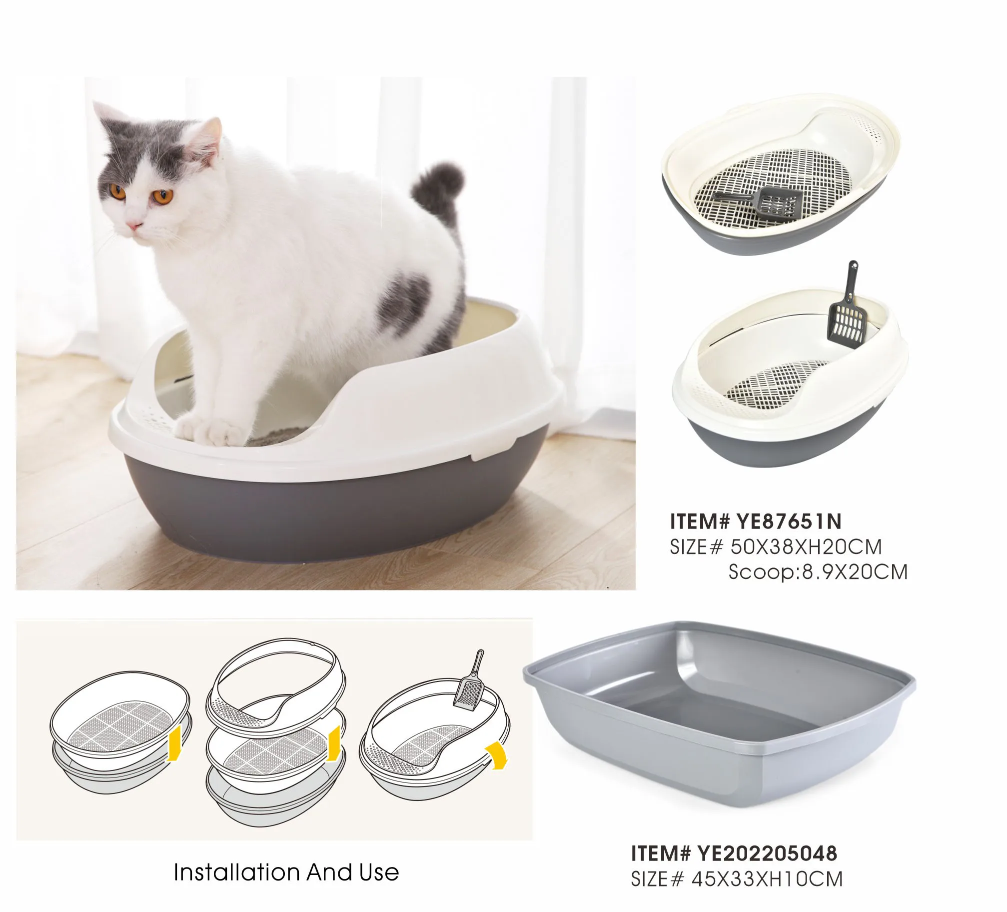 Wholesale Easy Cleaning Detachable Lightweight Best Plastic Cat Litter