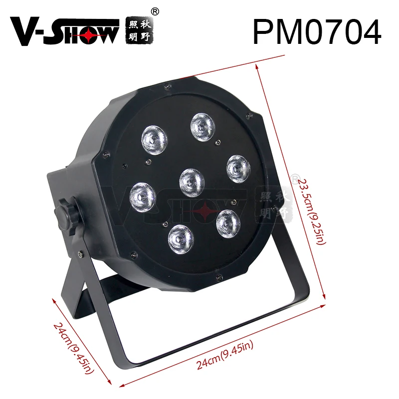 VSHOW PM0704 Classic Mini Convenient Flat LED Par 7pcs 10w RGBW 4in1 Mega Par Light LED  Par Light Wedding Show Stage Lights