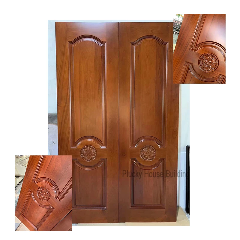 High quality teak wooden double door design solid wood door| Alibaba.com