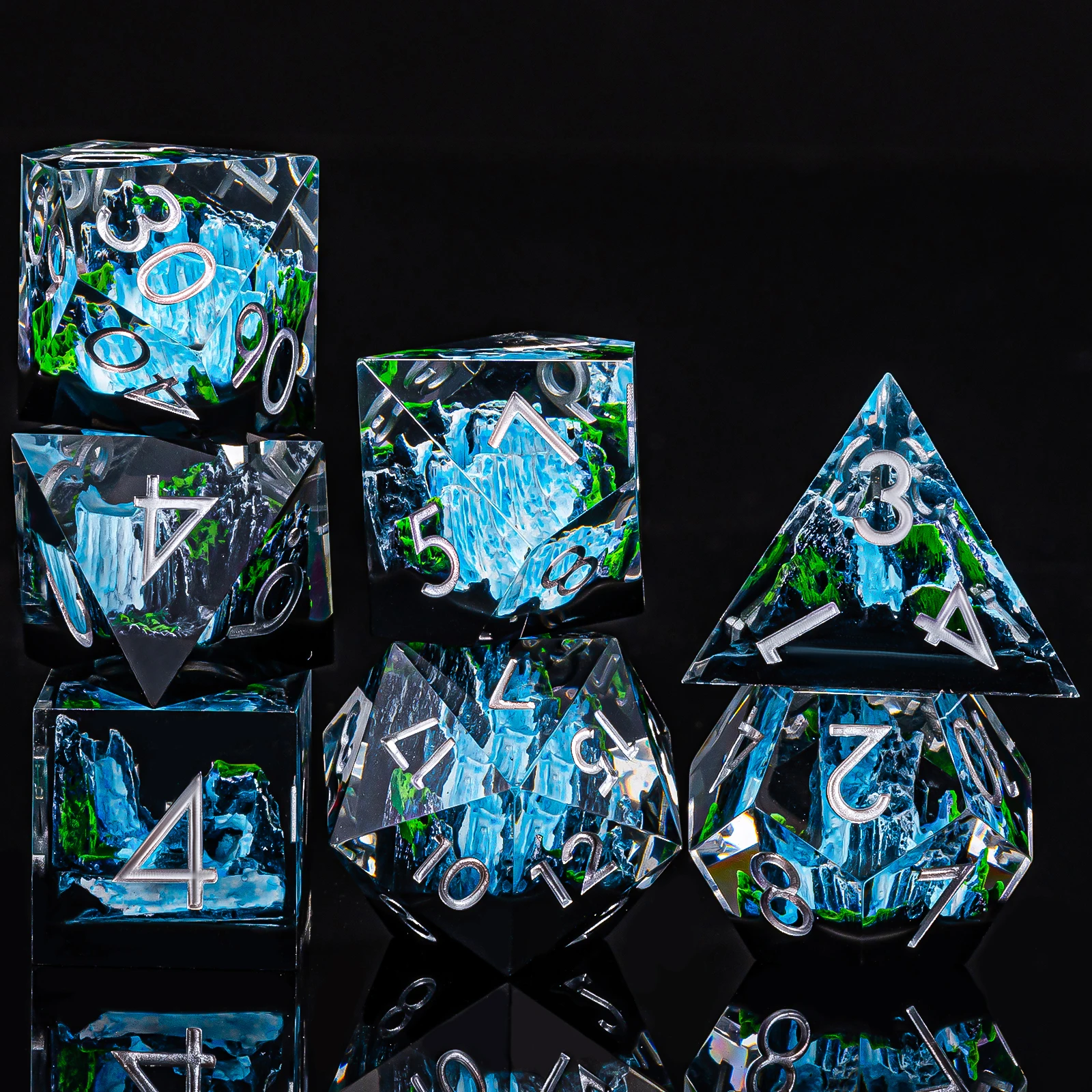 product high quality full set rpg  dnd gaming dice precious gemstone style tabletop accessories-12