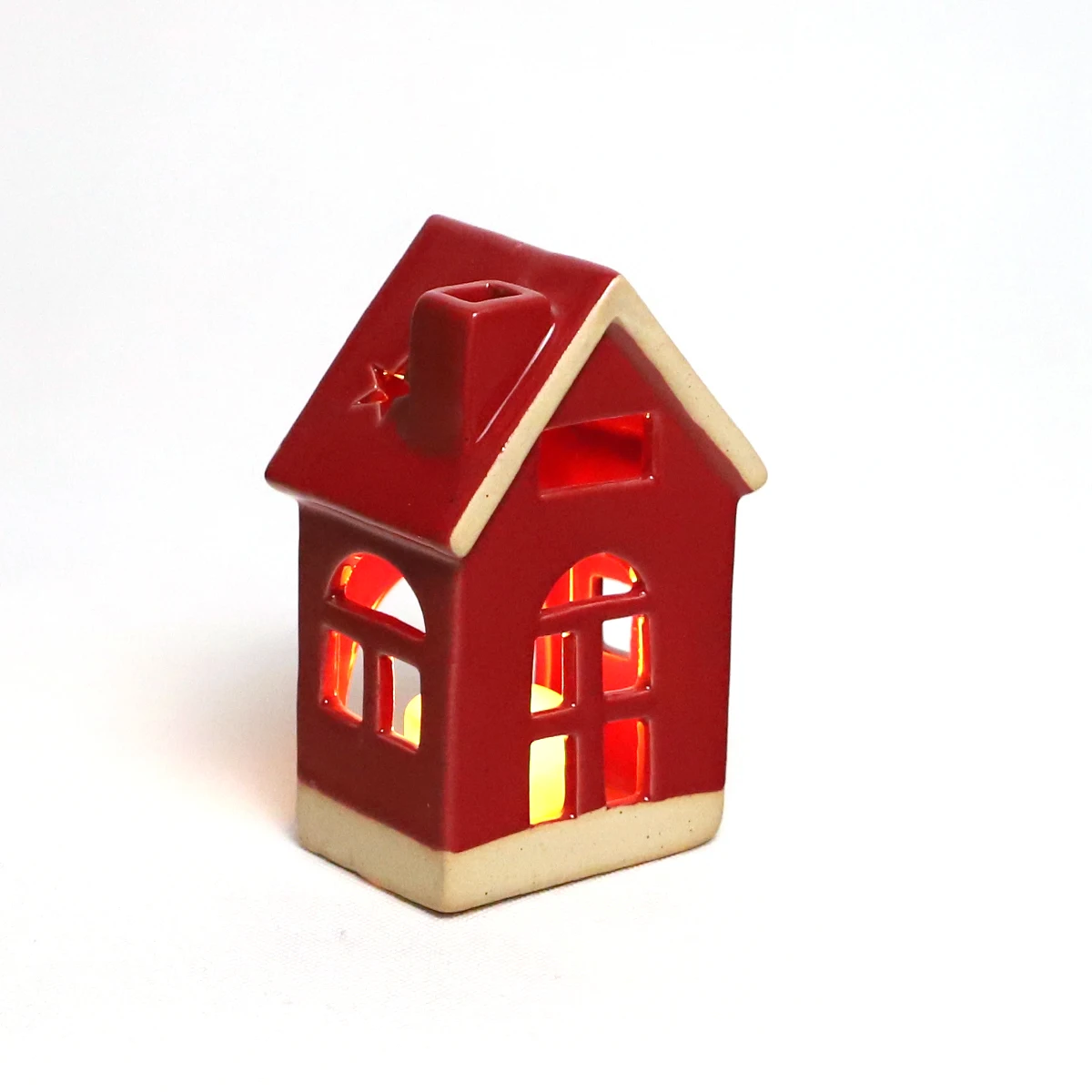 led christmas lights battery operated ceramic christmas tea light village houses decoration figurine