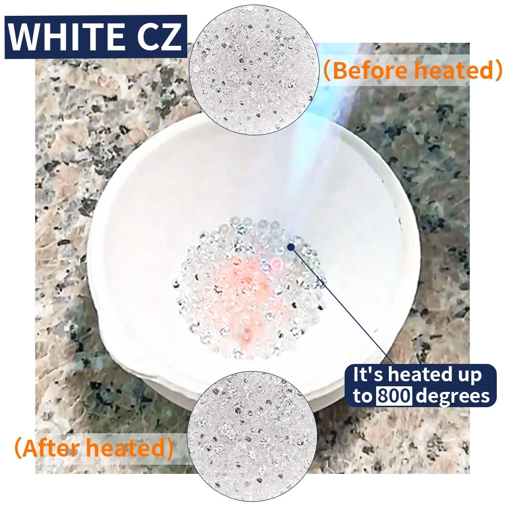 Rarity Wuzhou Cubic Zirconia CZ 1mm to 8mm White Color Zircon Stones 1000pieces/pack 5A CZ Gemstone
