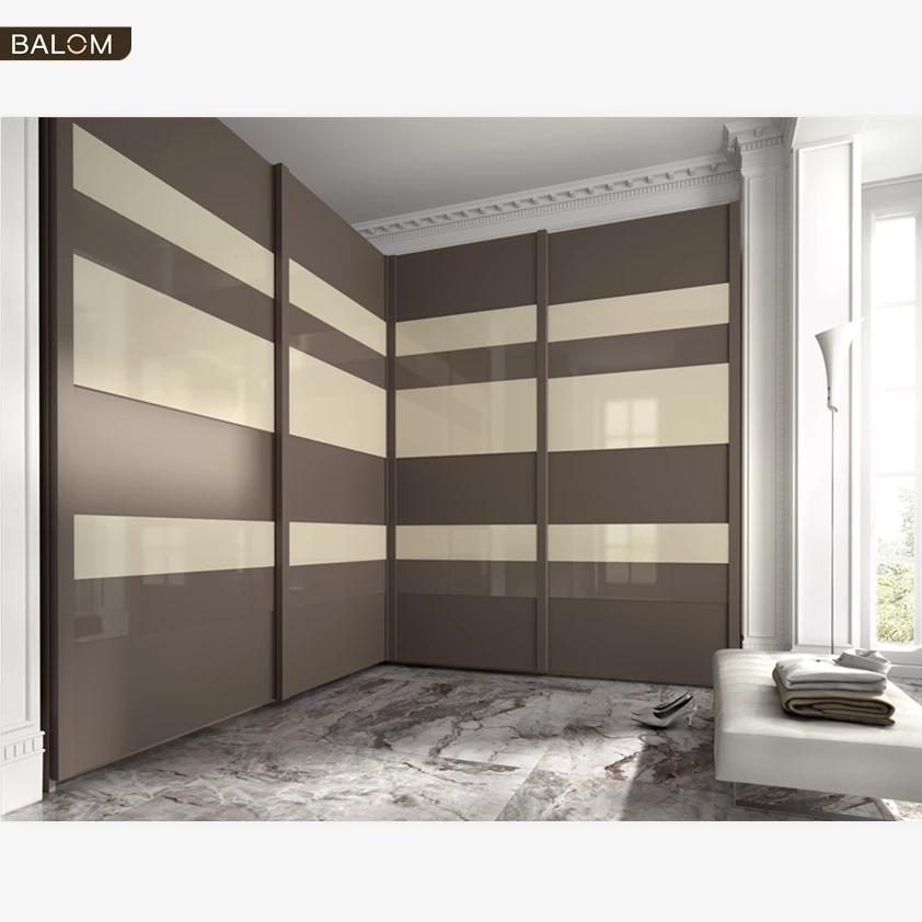 BALOM Fitted Mobile Walk in Storage Armoire Cloth Wooden Model Sliding Door Wardrobe Door with Dressing Table