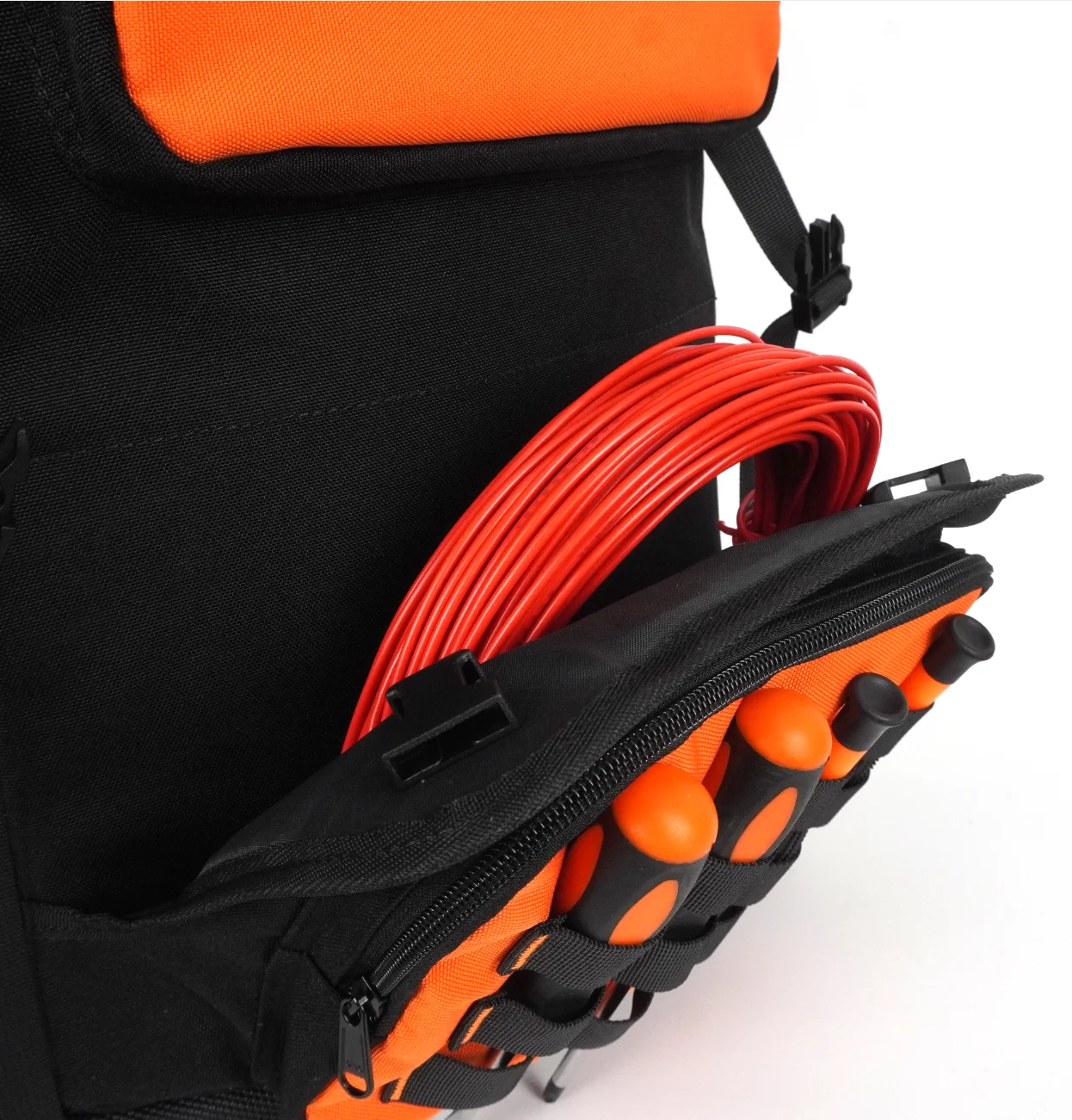 product outils avec fond rigide et sac a outils sac a outils avec sac a outils lourd avec plusieurs poches noir orange tool backpack-8