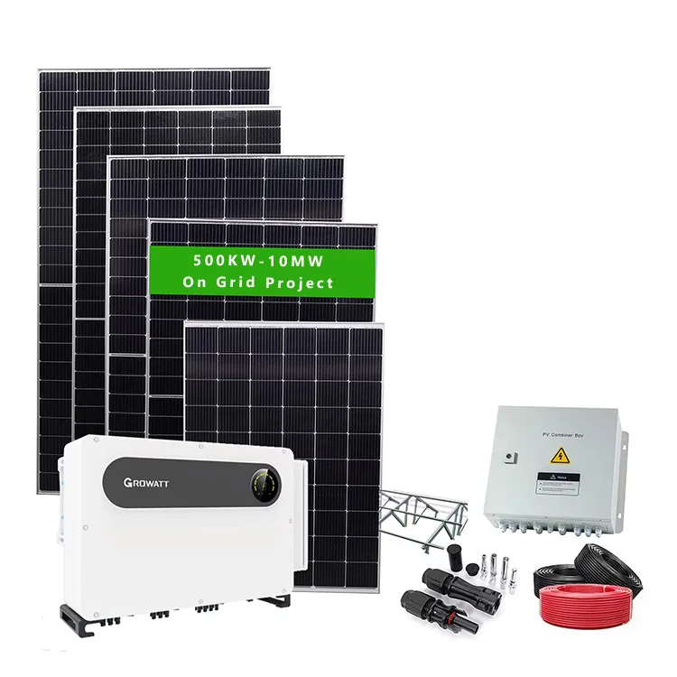 Solar Power System 500KW-10MW Solar Panels on Grid Solar System Hybrid 10MW On-Grid Power Station with MPPT Controller