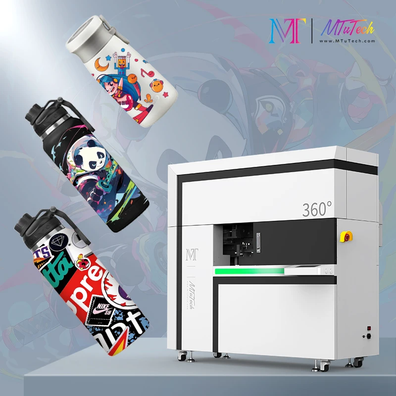 MTuTech New Released Digital 360 Degree UV Cylinder Printer Used for Tumbler Baseball Golf Ball Printing