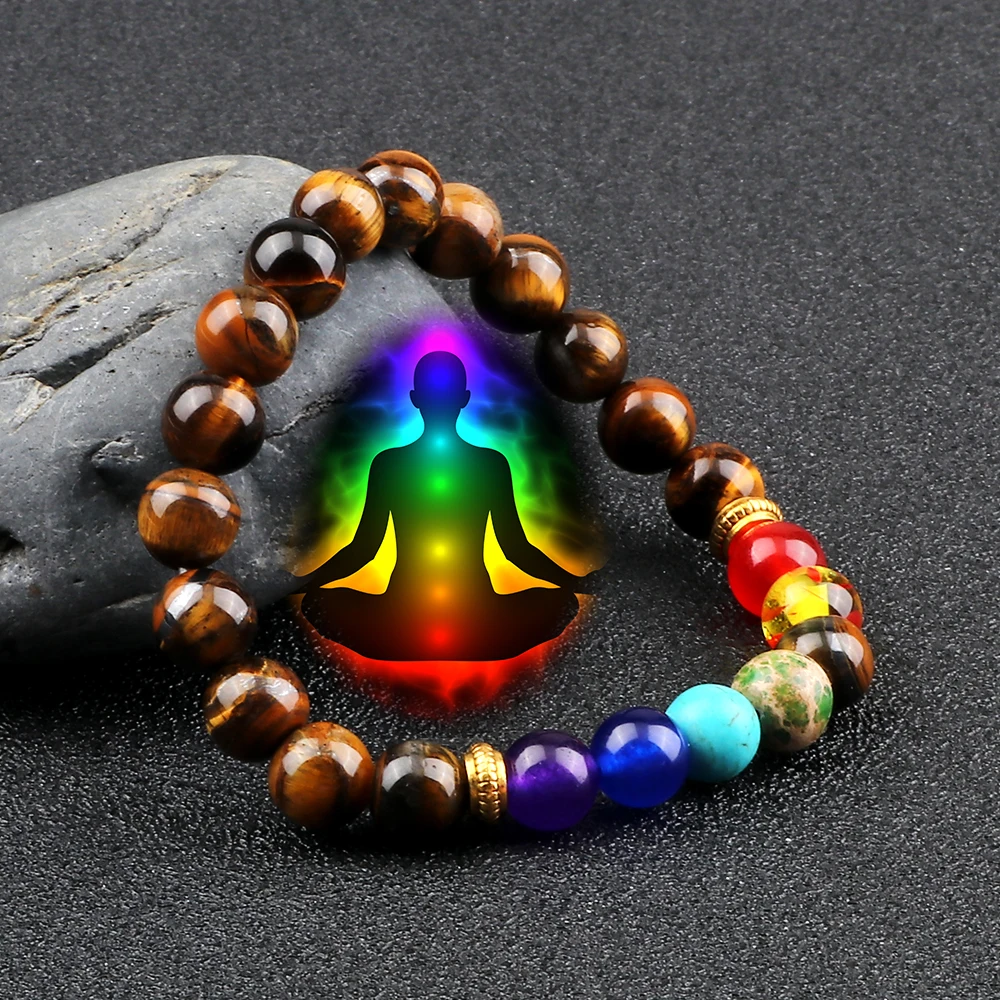 Naturale 7 Chakra Guarigione Cristallo Quarzo Perline Di - Foto 2