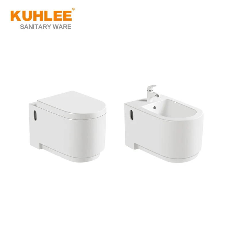 High Quality Wall Mount Toilet Set Bathroom Wc Rimless Wall Hung Ceramic Toilet With Bidet Sanitary Ware Suites