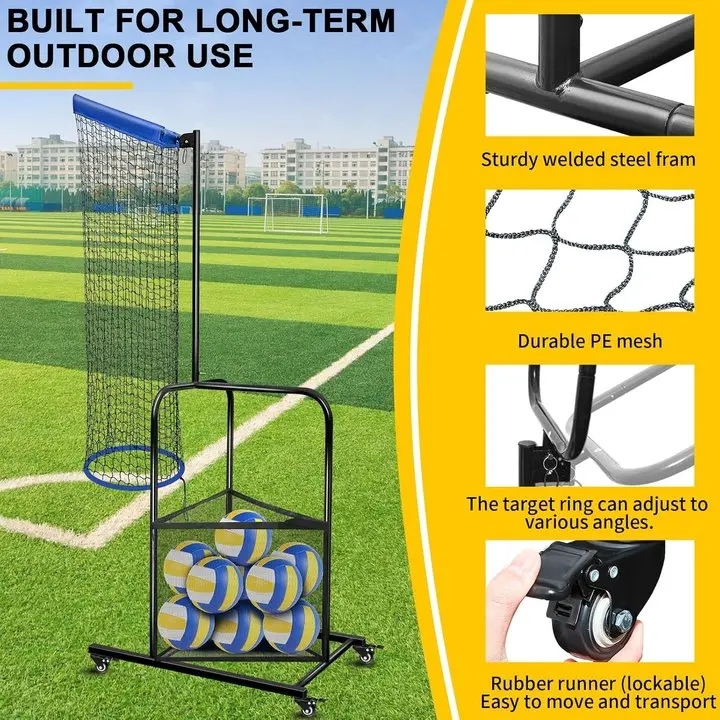 Volleyball Setter Trainer Net Adjustable Angle Volleyball Target Net for Indoor/Outdoor Practice Volleyball Training Equipment
