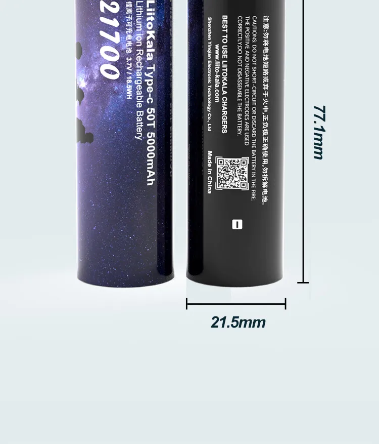 Liitokala Type-c 50t Li-ion 3.7v 21700 21770 Rechargeable Battery ...
