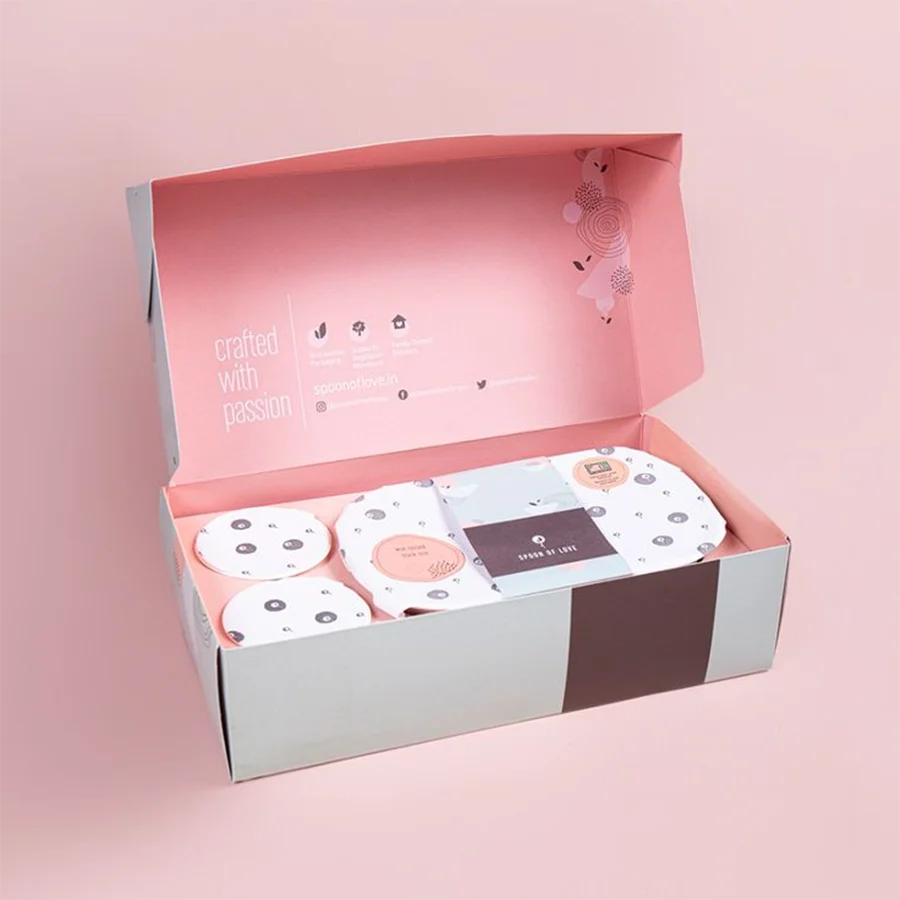 Custom Folding Die-cut Cardboard Sample Kit Box With Inserted Container ...