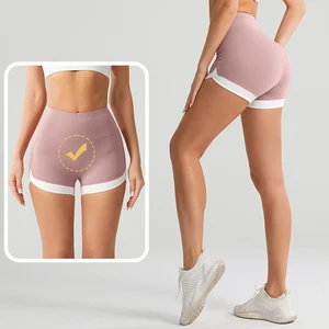 Women New Yoga Shorts Biker Sports Cloth High Waist Seamed Scrunch Butt Legging Gym Fitness Push up Workout Shorts