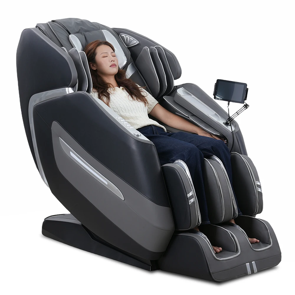 Large Electric Luxury Heating Shiatsu Kneading Zero Gravity Vibrating 4d Full Body Massage Chair with Foot Roller for Home Use