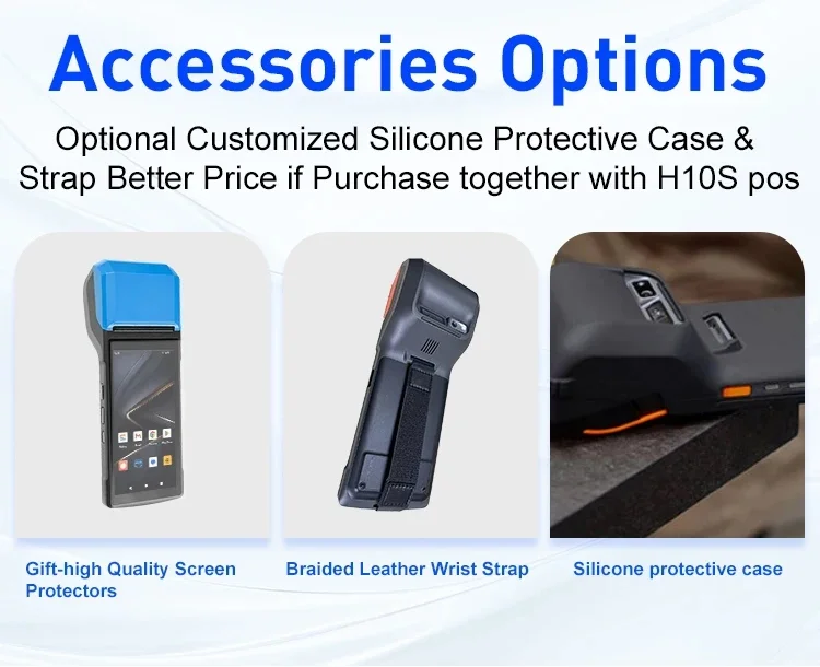 Free SDK Available Smart Android POS Terminal Data Processing for Retail POS Delivery Service With Silicon Case Wrist Strap