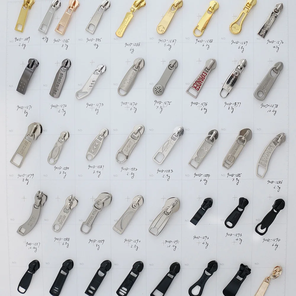Factory Custom Made Decorative Zipper Pull Zipper Slider Metal Designer Zipper Puller With Logo