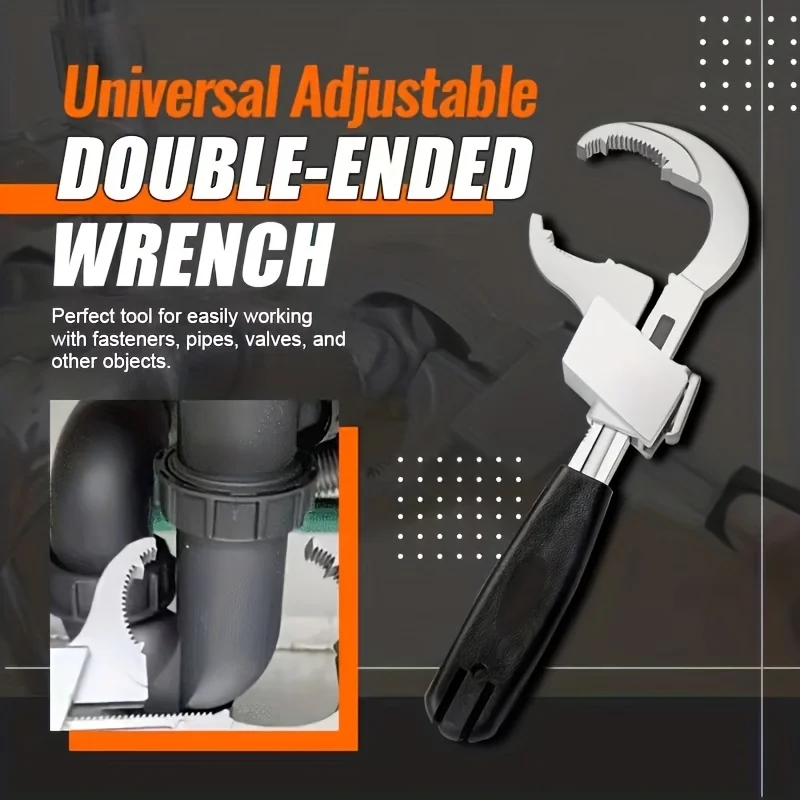 Universal Adjustable Wrench_ the Perfect Plumbing Tool for Faucet & Sink Repairs