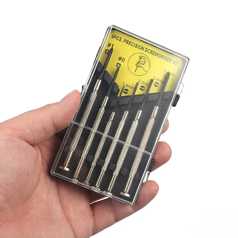 6 Different Screwdrivers and Size Flathead 6Pcs Mini Screwdriver Set ...