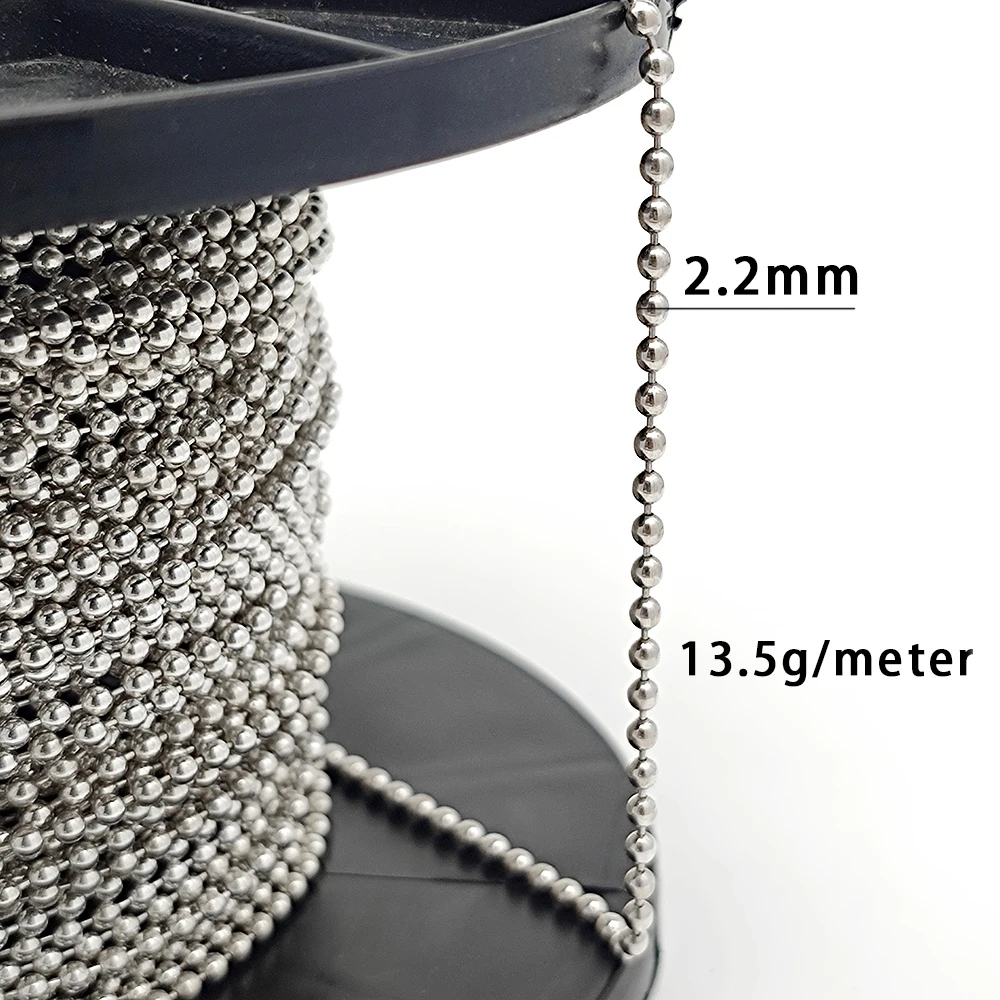 Wholesale 2.2mm Beaded Ball Chain Plata 