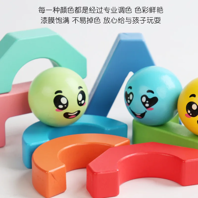 Custom Montessori Children Wooden Stacking Building Blocks Excise ...
