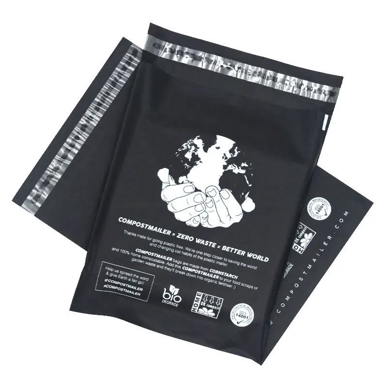 25.5*37cm Black Matte Mail Package D2w Clothing Postage Plastic Polybag