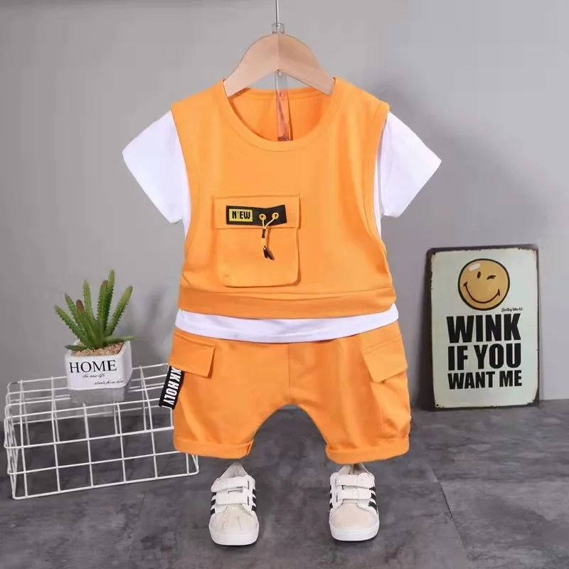 Summer Cool Boy Clothes Wholesale Baby Clothes New Baby Clothing Set