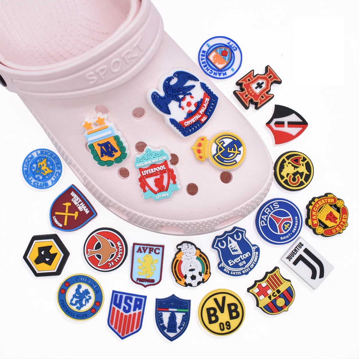 Custom Croc Charms Football Sports Teams Accessories For Croc Custom