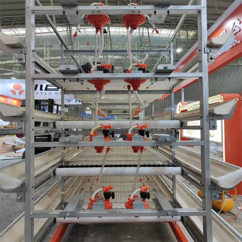 Factory Produces Automatic Broiler Chicken Cage System H Type 4 Tiers ...