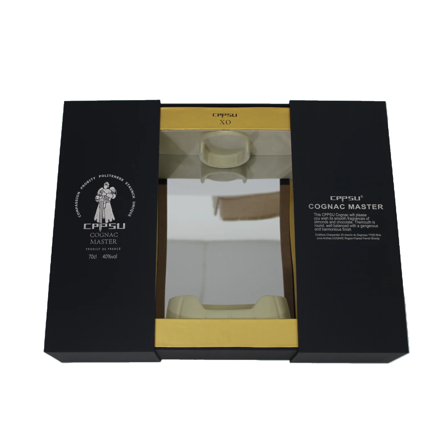 High-end Double Combination Magnetic Suction Wine Glass Gift Box Packaging cognac Baijiu Box Brown Wine Box Packaging