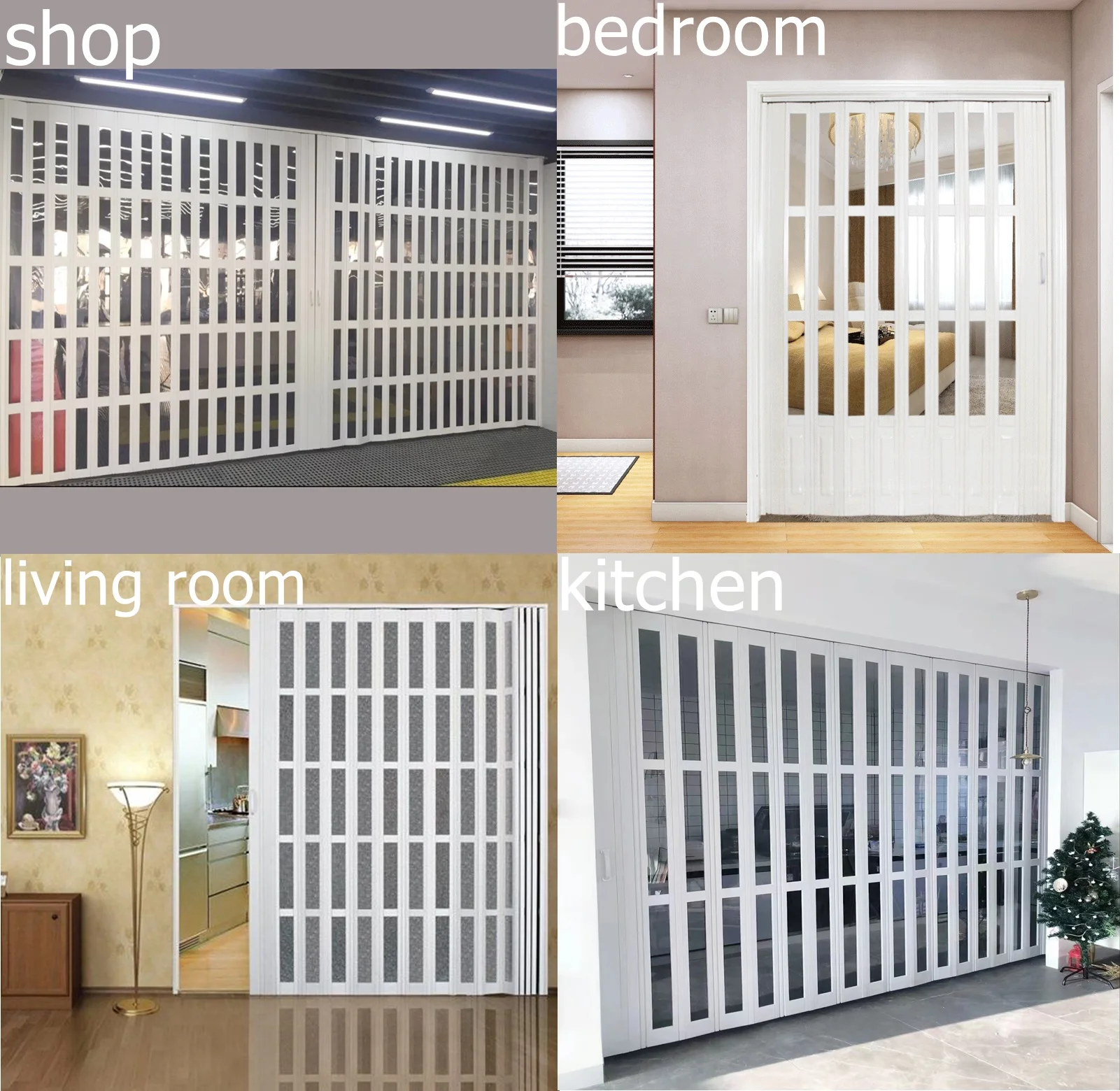 Foldable Pvc Material Cheap Plastic Room Interior Folding Door - Modern Design