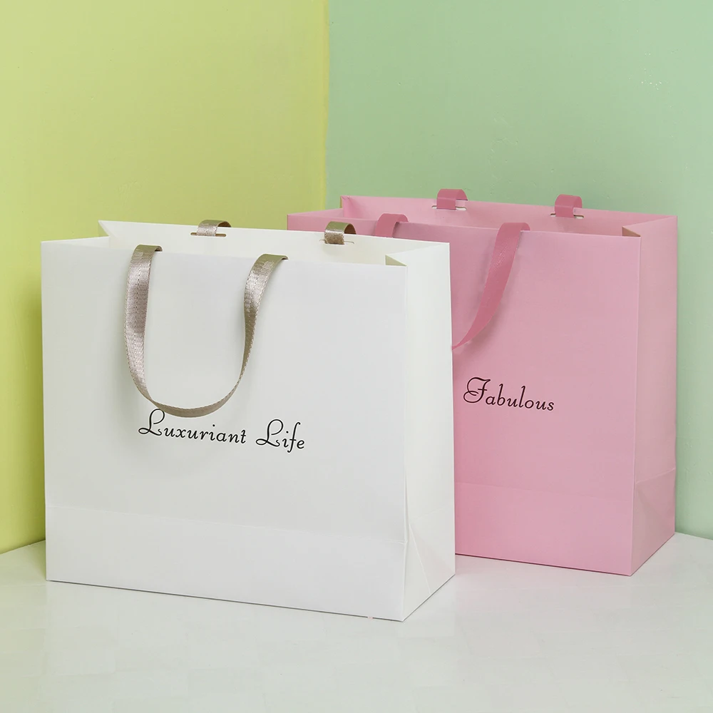 Customizable Gift Bags | Lipack Hot Sale Luxury Shopping Paper Bag Wedding Gift Bag With Flat Handle