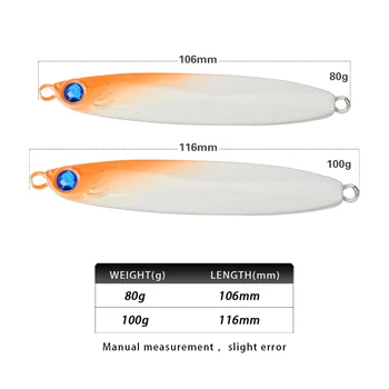 Sea Fishing Boat Casting Metal Jig Lure 80g 100g Fast Retrieve Bare Blade Spanish Mackerel Long-Range Lead Fish Artificial Bait – Metal Jig – view 4